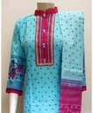 Cotton Screen Printed Embridered Stitched 3 Piece by Bangaliana